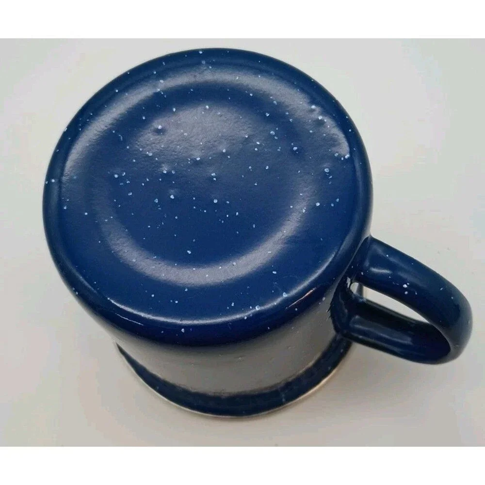 Large Blue Enamel Mug For Picnic Camping Durable For Hot or Cold Drink